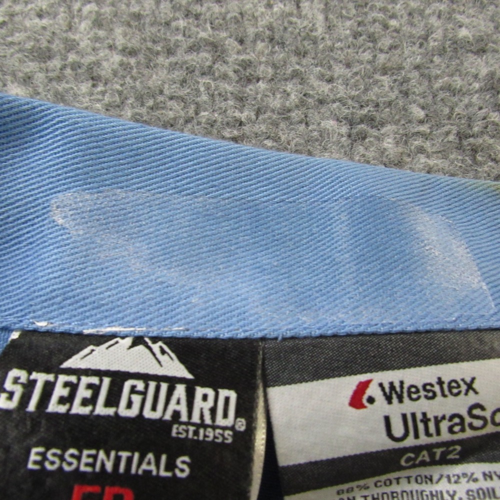 Steelguard Flame Resistant Shirt Mens 5XL Blue‎ Westex UltraSoft CAT2 Workwear - Picture 8 of 16